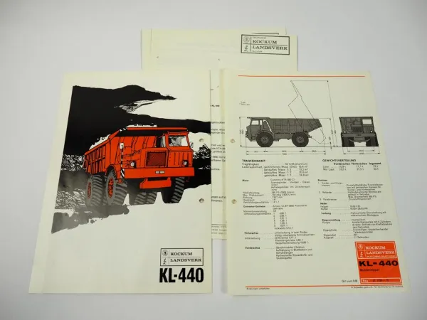 Prospekt Klockum Landsverk KL440 Muldenkipper ca. 1968 + Angebot