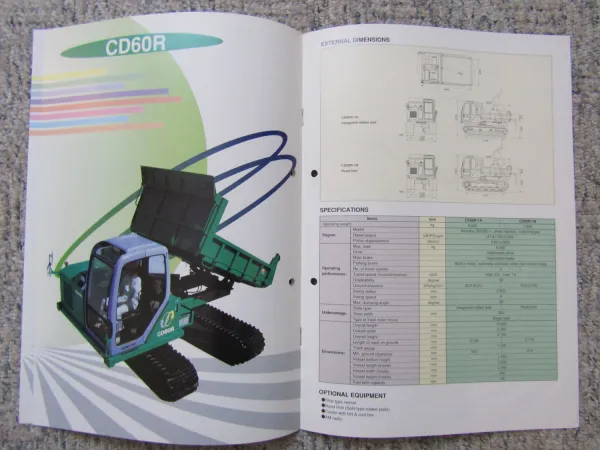 Prospekt Komatsu CD 30 60 110 R Crawler Carrier with technical data