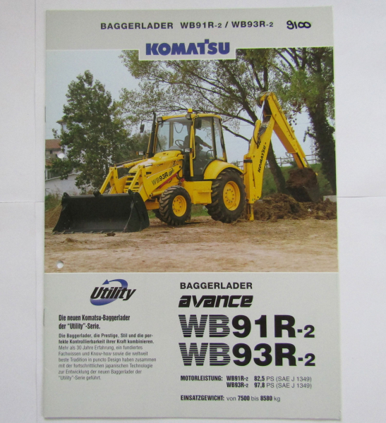 Prospekt Komatsu WB91R-2 WB93R-2 Baggerlader November 1999