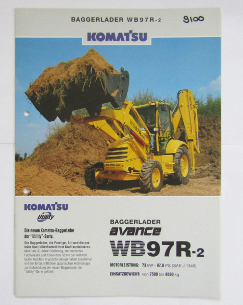 Prospekt Komatsu WB97R-2 Baggerlader Juli 2000