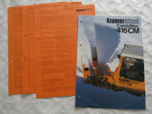Prospekt Kramer Allrad 416CM CombiMac von 1985 und Netto Händler Preislisten