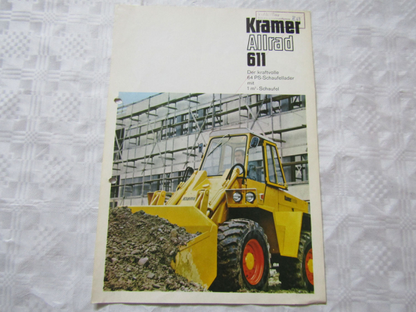 Prospekt Kramer Allrad 611 Schaufellader Radlader mit 64 PS von 1969