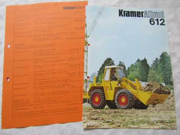 Prospekt Kramer Allrad 612 Schaufellader von 12/87 + Händler EinkaufsPreisliste