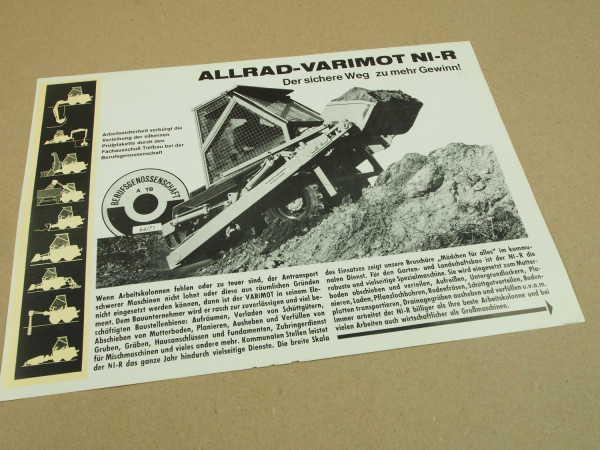 Prospekt Lanz Hela Allrad Varimot Typ NI-R mit 27 PS MWM Motor 70er Jahre