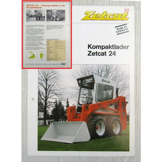 Prospekt Lanz Zetcat 24 Kompaktlader Technische Daten 1988