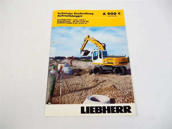 Prospekt Liebherr A 900 C Litronic Hydraulikbagger Technische Beschreibung 2003