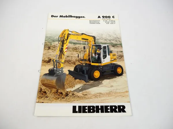 Prospekt Liebherr A 900 C Litronic Mobilbagger Technische Info Ausrüstung 2006