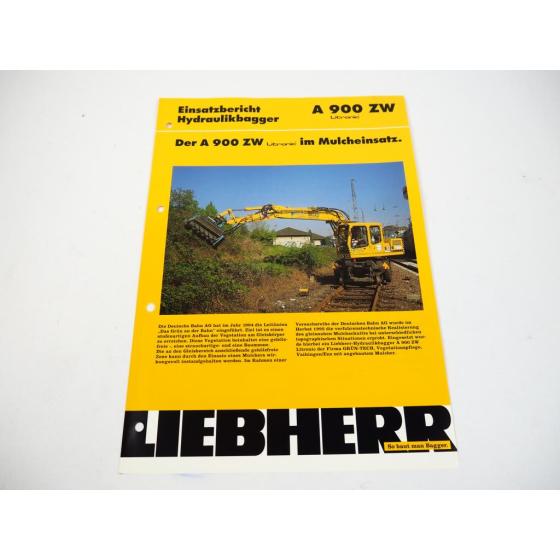 Prospekt Liebherr A 900 ZW Litronic Hydraulikbagger Einsatzbericht 1996