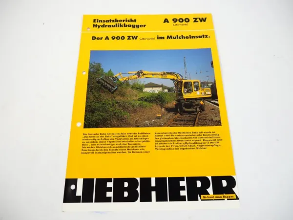 Prospekt Liebherr A 900 ZW Litronic Hydraulikbagger Einsatzbericht 1996