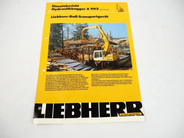 Prospekt Liebherr A 902 Litronic Doll Transportgerät Einsatzbericht 1993