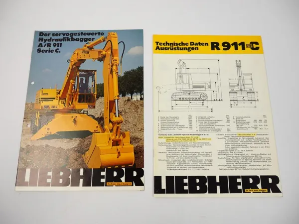Prospekt Liebherr A R 911 Serie C Hydraulikbagger + Technische Daten 1977/79