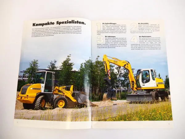 Prospekt Liebherr A309 - PR724 Erdbewegungsmaschinen Übersicht Gartenbau 2004