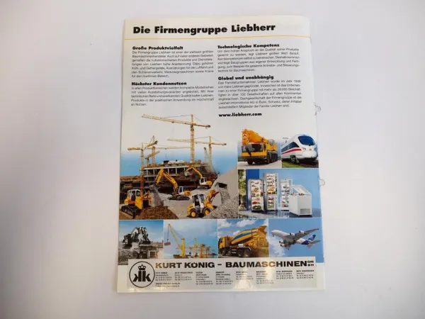 Prospekt Liebherr A316 - R974C Hydraulikbagger Übersicht Schrottumschlag Label