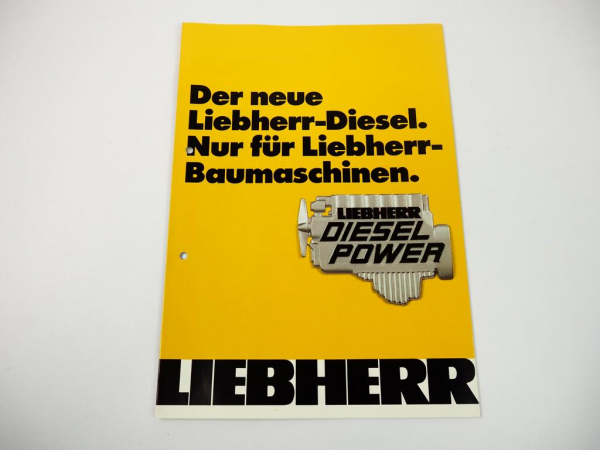 Prospekt Liebherr D 904 906 NA T Dieselmotor für Baumaschinen 1985