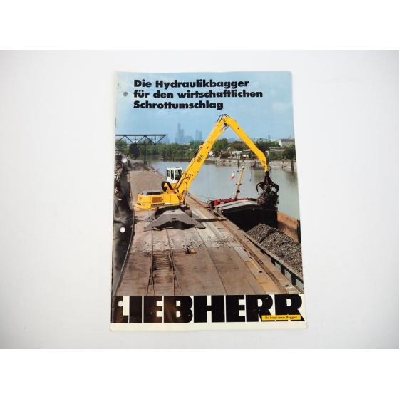 Prospekt Liebherr Hydraulikbagger Schrottumschlag 2000 Label