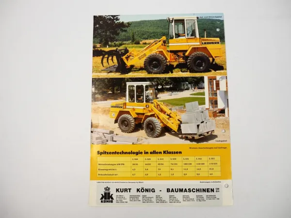 Prospekt Liebherr L506 L508 Radlader 1992 Label