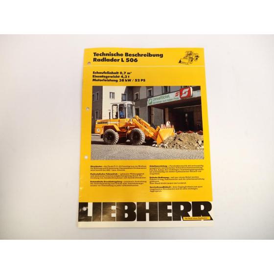 Prospekt Liebherr L506 Radlader Technische Beschreibung 1990