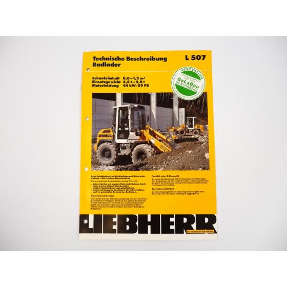 Prospekt Liebherr L507 Radlader Technische Beschreibung 1994