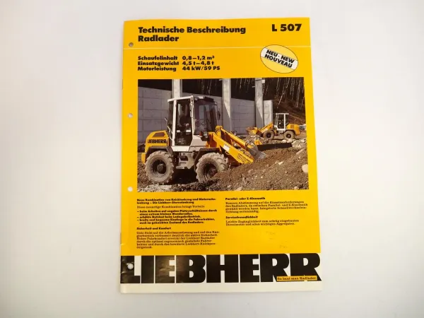 Prospekt Liebherr L507 Radlader Technische Beschreibung 1994 Label