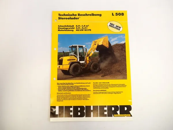 Prospekt Liebherr L508 Stereolader Technische Beschreibung 1995