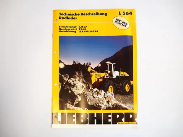 Prospekt Liebherr L564 Radlader Technische Beschreibung 11.1997 Label