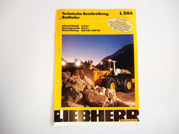 Prospekt Liebherr L564 Radlader Technische Beschreibung 1997 Label