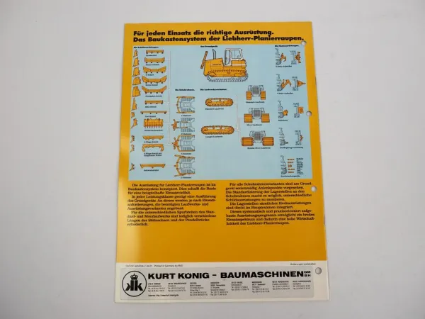 Prospekt Liebherr Planierraupen Übersicht 2001 Label
