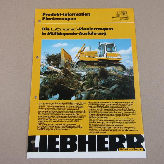 Prospekt Liebherr PR 712 722 732 742 Litronic Planierraupen für Mülldeponie 1992