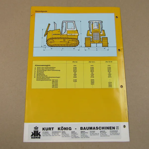 Prospekt Liebherr PR 712 Litronic Planierrraupe Technische Beschreibung 4/1991