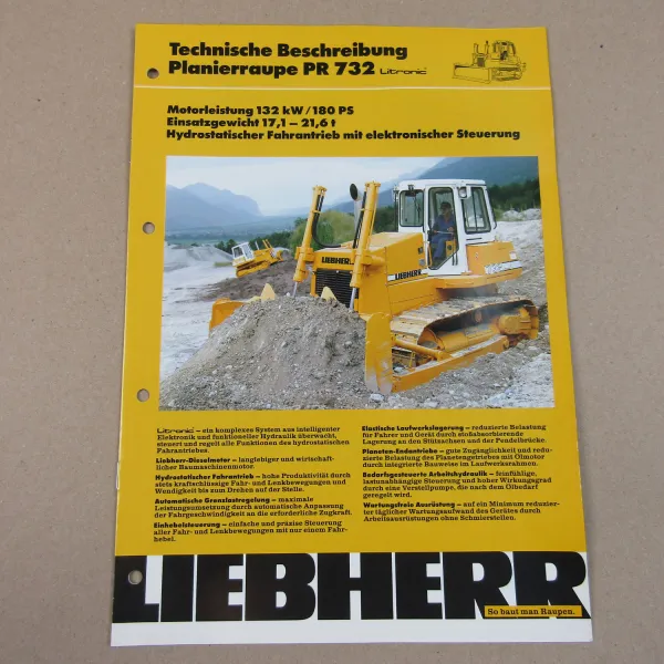 Prospekt Liebherr PR 732 Litronic Planierraupe Technische Beschreibung 1992