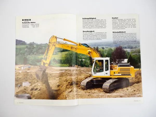 Prospekt Liebherr R 914B Litronic Raupenbagger Technische Beschreibung 2005