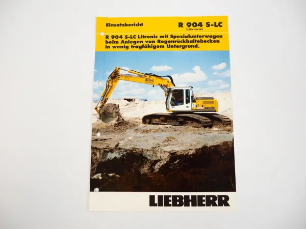 Prospekt Liebherr R904 S-LC Hydraulikbagger Einsatzbericht Autobahnbau Lübeck