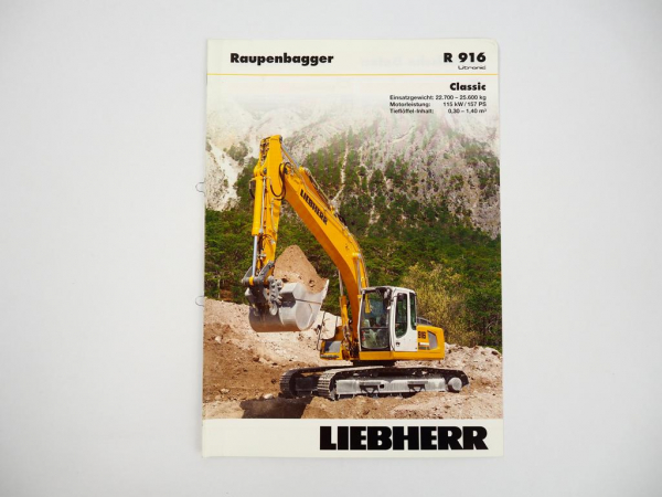 Prospekt Liebherr R916 Litronic Raupenbagger Technische Beschreibung 2008