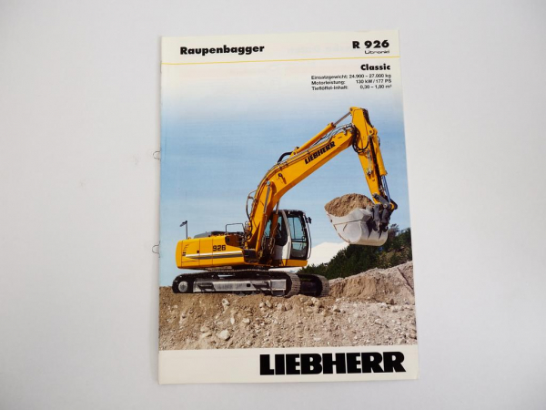 Prospekt Liebherr R926 Litronic Classic Raupenbagger