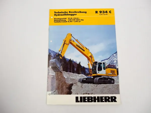 Prospekt Liebherr R934C Litronic Hydraulikbagger Techn. Beschreibung 2006 Label