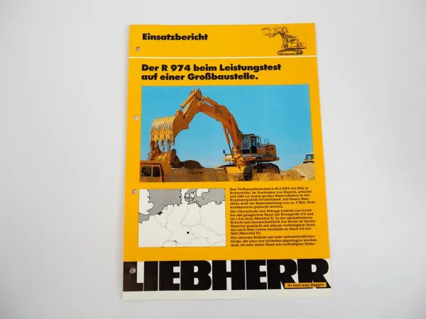 Prospekt Liebherr R974 Raupenbagger Einsatzbericht Ellert Bodenwöhr 1986