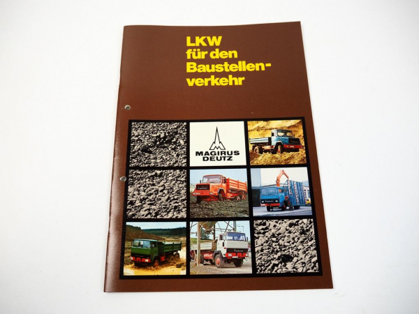 Prospekt Magirus Deutz LKW für Baustellenverkehr Betontransport 1976