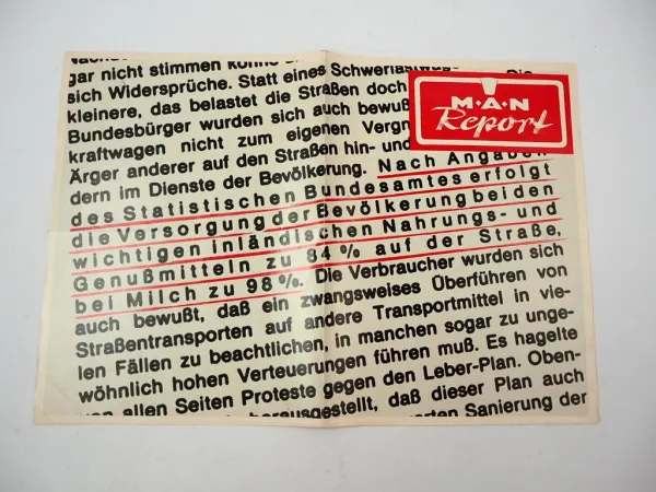 Prospekt MAN Report LKW Nutzfahrzeuge 1970er Jahre