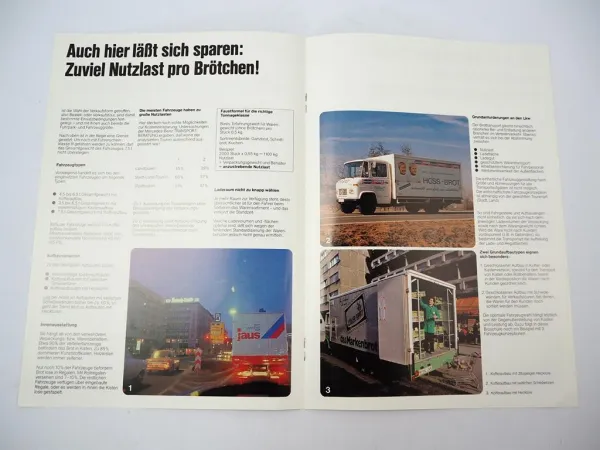 Prospekt Mercedes Benz LKW 207D L407D - LP813 Transportberatung Großbäckerei 1979