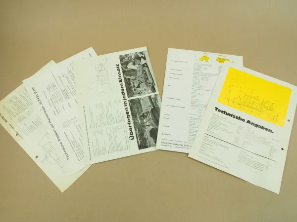 Prospekt MKW Kiener KG Planierraupen Büffel B94 B120 BL130 BL160 B180