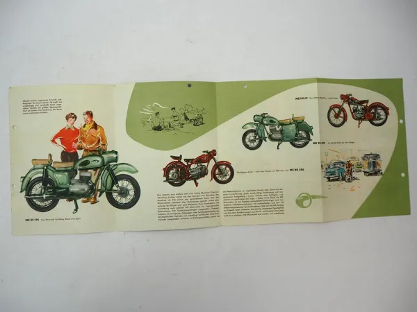 Prospekt MZ 125 ES250 BK350 Motorrad Zschopau DDR 1957