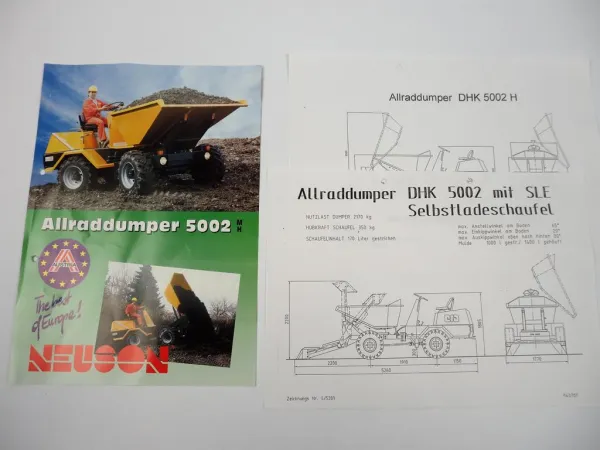 Prospekt Neuson 5002MH Allrad Dumper mit Maßzeichnung 1995