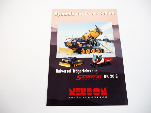 Prospekt Neuson RK20S Snowcat Pistenraupe Trägerfahrzeug 1990er Jahre