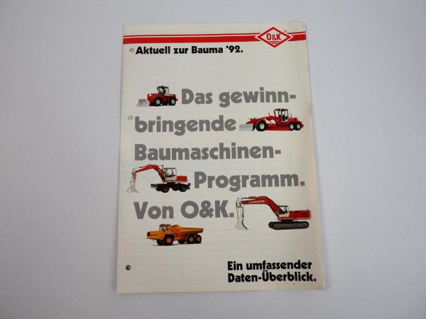 Prospekt O&K Baumaschinen Lieferprogramm 1992