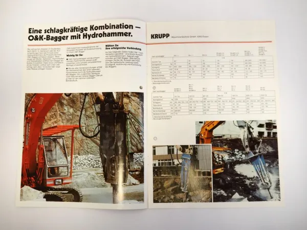 Prospekt O&K Hydraulikhammer für RH Hydraulikbagger 1991
