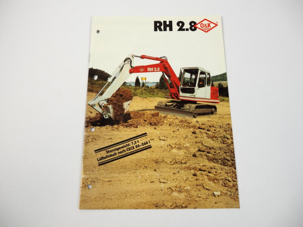 Prospekt O&K RH 2.8 Hydraulikbagger Kettenbagger 1985