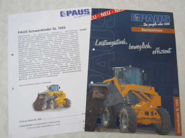 Prospekt PAUS Schwenklader SL1055 und Preisliste 3/2007
