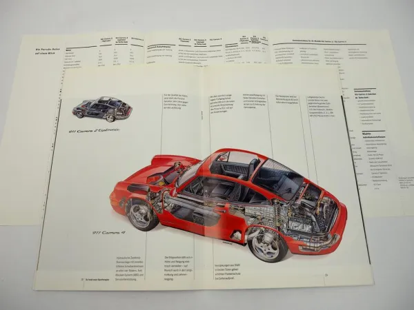 Prospekt Porsche 911 Carrera 2 Carrera 4 Cabriolet 1993 Preisliste Techn. Daten