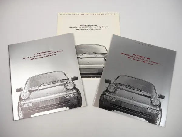 Prospekt Porsche 911 Carrera Tiptronic Turbo Preisliste Technische Daten 1991