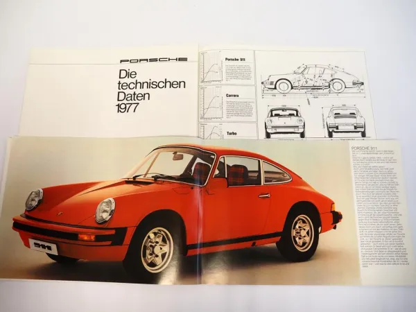 Prospekt Porsche 911 G-Modelle ab 1977 mit 2.7 bis 3.0L und 165 bis 260 PS